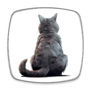 Chartreux - Square fridge magnet - white - Front