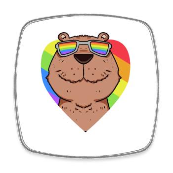 Capybara Capybara Rainbow - Square fridge magnet - white - Front