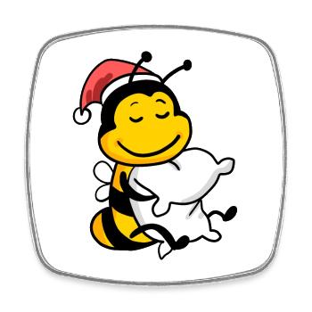 Biene Weihnachten - Viereckiger Kühlschrankmagnet - Weiß - Vorne