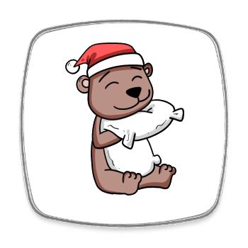 Noël de l’ours - Magnet carré - blanc - Devant