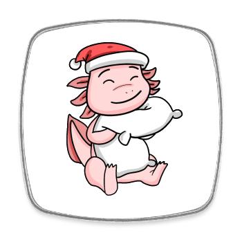 Axolotl Weihnachten - Viereckiger Kühlschrankmagnet - Weiß - Vorne