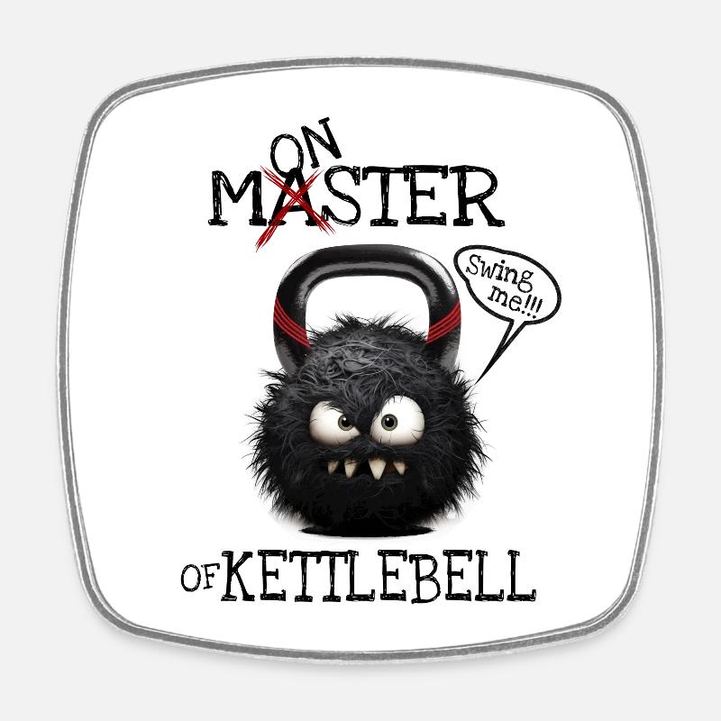 Maître du kettlebell ou monstre du kettlebell ? - Magnet carré - blanc