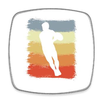 Rugby Player Vintage Look - Square fridge magnet - white - Front