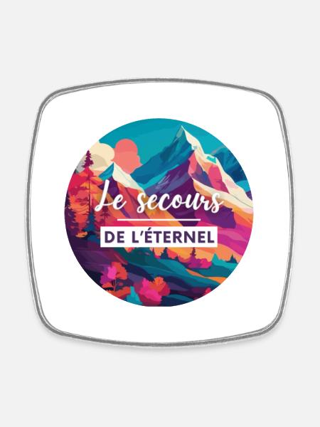 Psaumes 121 | Verset de la Bible | Chrétien - Magnet carré - blanc