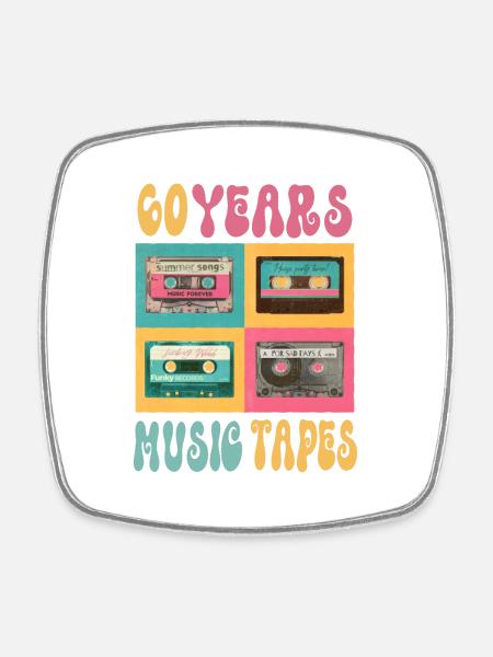 60 ans de cassette musicale anniversaire rétro nostalgie 1963 - Magnet carré - blanc