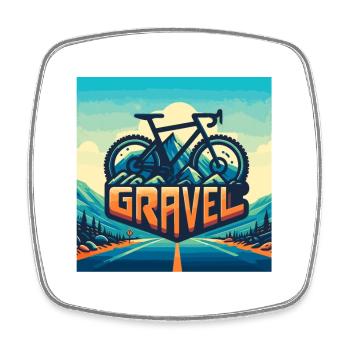 GRAVEL T-Shirt - Viereckiger Kühlschrankmagnet - Weiß - Vorne
