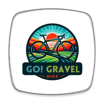 GO! Gravel Ride GO! Gravel-Fahrt - Viereckiger Kühlschrankmagnet - Weiß - Vorne