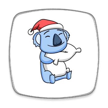 Koala Niedlich Müde Weihnachten - Viereckiger Kühlschrankmagnet - Weiß - Vorne
