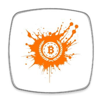 Bitcoin Crypto Cryptocurrency Splash - Square fridge magnet - white - Front