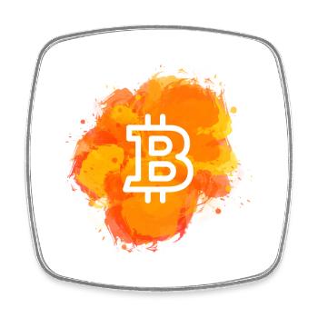 Bitcoin Crypto Cryptocurrency Splash - Magnet carré - blanc - Devant