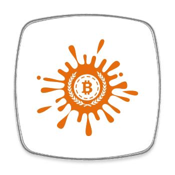 Bitcoin Crypto Cryptocurrency Splash - Square fridge magnet - white - Front