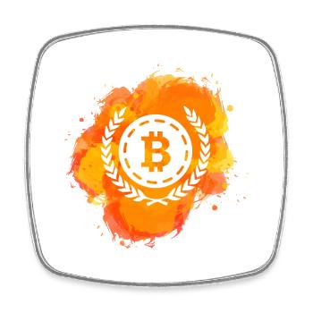 Bitcoin Crypto Cryptocurrency Splash - Magnet carré - blanc - Devant