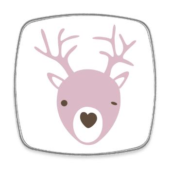 Rudolph Geweih Herz Nase skandinavisch Kinder cool - Viereckiger Kühlschrankmagnet - Weiß - Vorne