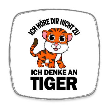 Tier Tiger - Viereckiger Kühlschrankmagnet - Weiß - Vorne