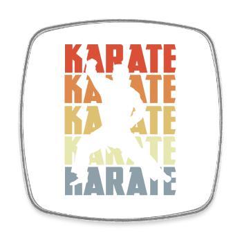 Retro Karate - Square fridge magnet - white - Front