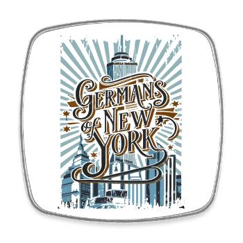 Germans of New York, Germany, America, USA - Square fridge magnet - white - Front