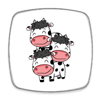 Cute Cows - Cow Motif - Square fridge magnet - white - Front