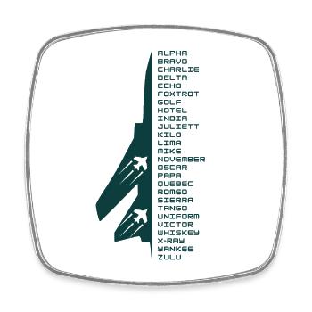 Phonetic alphabet - Square fridge magnet - white - Front