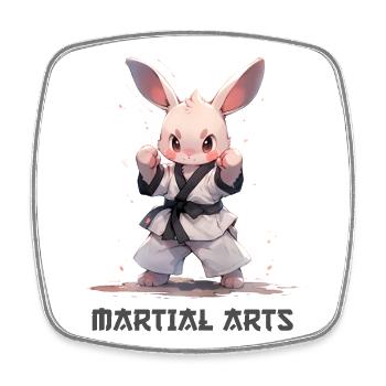 Drôle Arts Martiaux Lapin MMA Kawaii Arts Martiaux - Magnet carré - blanc - Devant