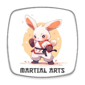 Drôle Arts Martiaux Lapin MMA Kawaii Arts Martiaux - Magnet carré - blanc - Devant