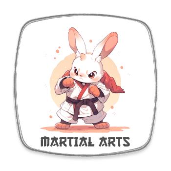Drôle Arts Martiaux Lapin MMA Kawaii Arts Martiaux - Magnet carré - blanc - Devant