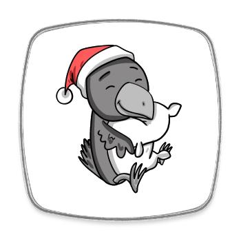 Corbeau Mignon Fatigué Dormir À Noël - Magnet carré - blanc - Devant