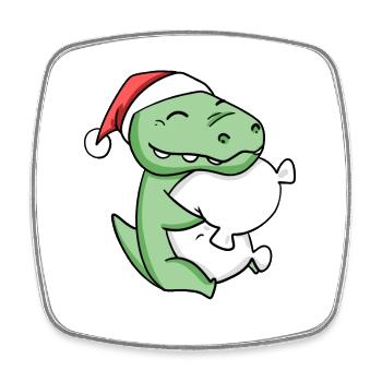 Crocodile Cute Tired Sleeping In Christmas - Square fridge magnet - white - Front