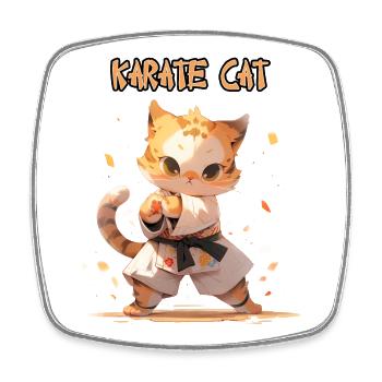 Lustige Karate Katze MMA Kawaii Kampfsport - Viereckiger Kühlschrankmagnet - Weiß - Vorne