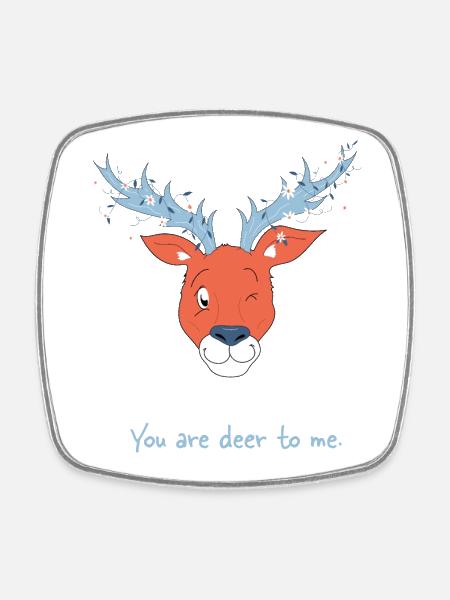 You are deer to me - Viereckiger Kühlschrankmagnet - Weiß
