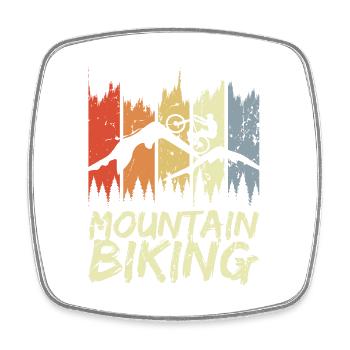 Vintage Mountainbiking - Viereckiger Kühlschrankmagnet - Weiß - Vorne