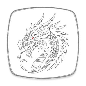 Dragonemblem - Viereckiger Kühlschrankmagnet - Weiß - Vorne