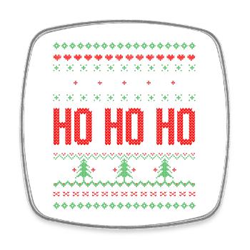 Ho Ho Ho Merry Christmas - Viereckiger Kühlschrankmagnet - Weiß - Vorne