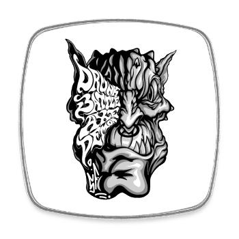 Drunk Battle Axe Demon - Square fridge magnet - white - Front