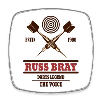 Russ Bray Fléchettes Légende La Voix - Magnet carré - blanc - Devant