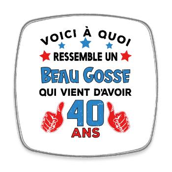 40 ans anniversaire homme cadeau humour drôle - Magnet carré - blanc - Devant