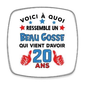 20 ans anniversaire homme cadeau humour drôle - Magnet carré - blanc - Devant