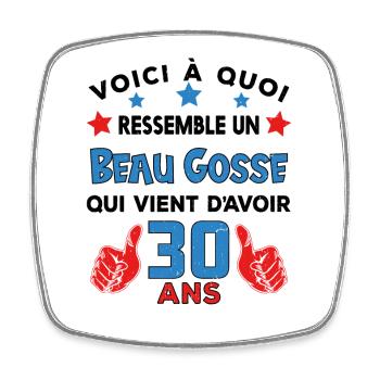 30 ans anniversaire homme cadeau humour drôle - Magnet carré - blanc - Devant