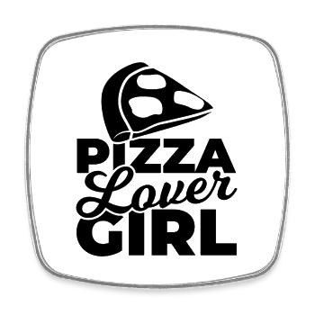 Amateur de pizza - Magnet carré - blanc - Devant