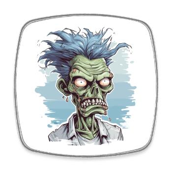 Halloween Spooky Horror Zombie - Square fridge magnet - white - Front