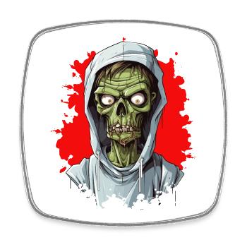 Halloween Spooky Horror Zombie - Square fridge magnet - white - Front