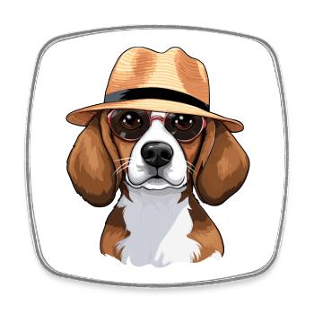 Cavalier King Charles, Beagle, Dog - Square fridge magnet - white - Front