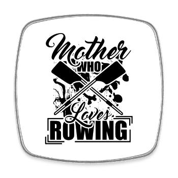Rowing Mom - Square fridge magnet - white - Front