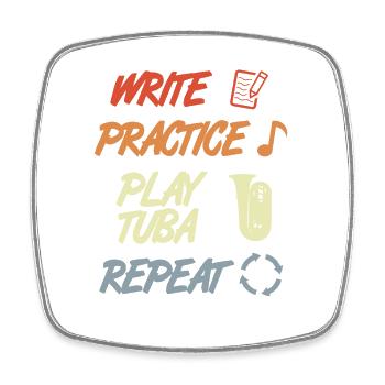 Tuba Motivation - Square fridge magnet - white - Front