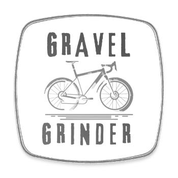 Gravel Bike Grinder Adventure - Square fridge magnet - white - Front