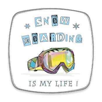 Winter sports, snowboarding - Square fridge magnet - white - Front