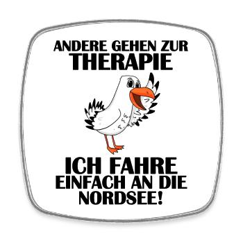 Nordsee Spruch - Viereckiger Kühlschrankmagnet - Weiß - Vorne