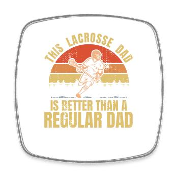 Lacrosse Father - Square fridge magnet - white - Front