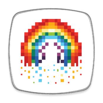 Pixel Art Rainbow 8-Bit Retro - Square fridge magnet - white - Front