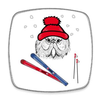 Skispringer, Wintersport - Viereckiger Kühlschrankmagnet - Weiß - Vorne
