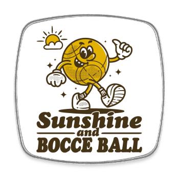 Sunshine And Bocce Ball mit Jack Bocci Game Bocce - Viereckiger Kühlschrankmagnet - Weiß - Vorne